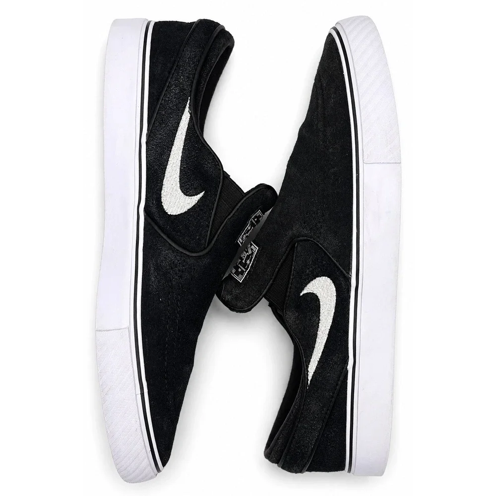 Nike SB Stefan Janoski+ Slip Men's Size 8 Black White Skate Sneakers FN5893-001